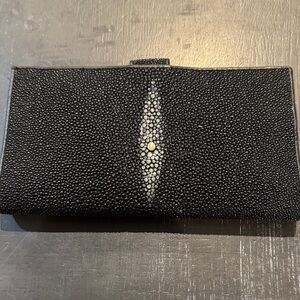 Chic Black Clutch with Textured Finish